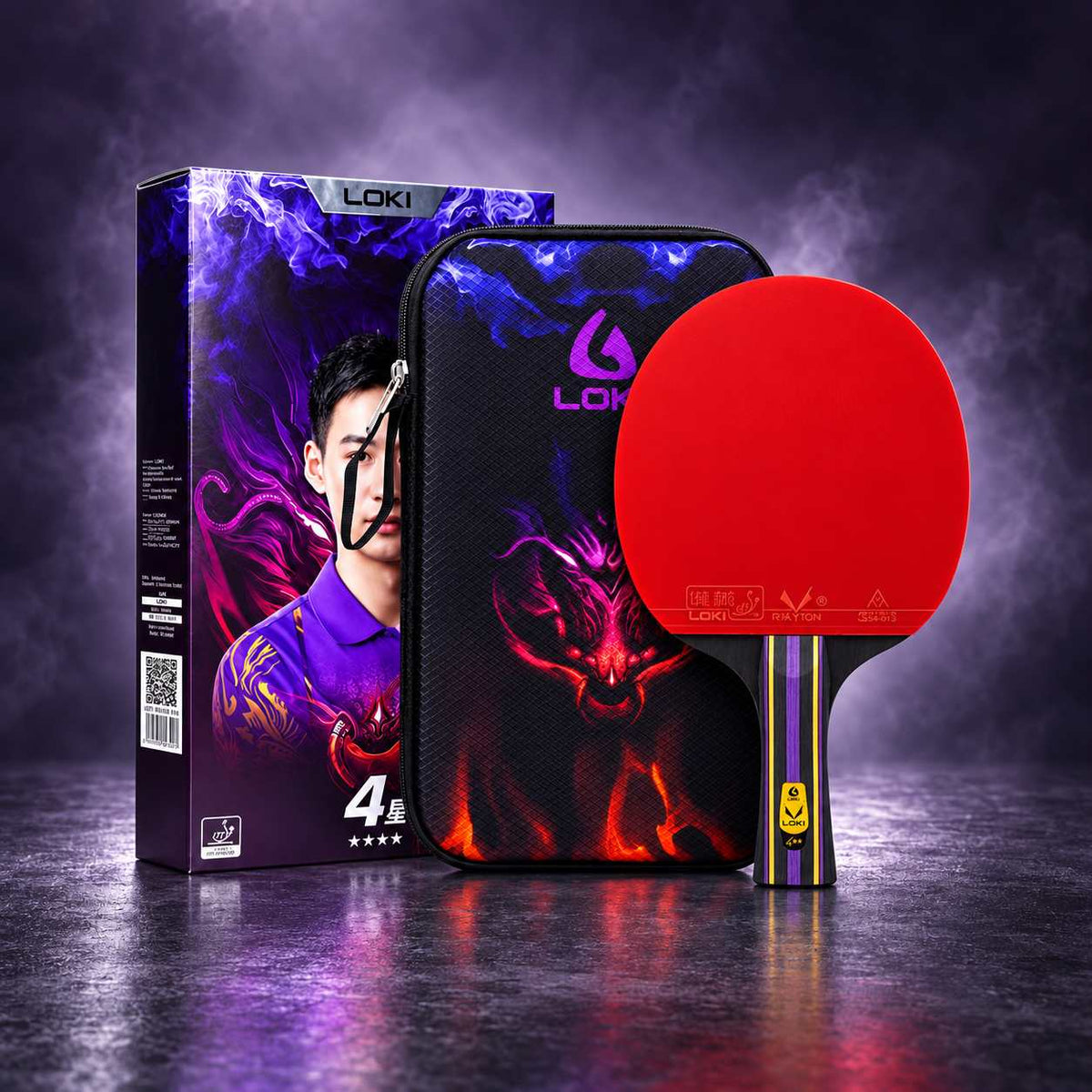 Loki Table Tennis Racket RXTON 4 Star With Bag