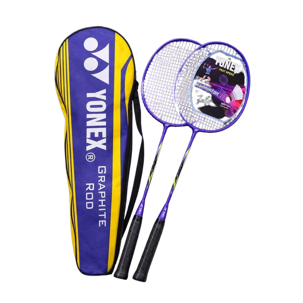 Yonex Badminton Racket Pair with Graphite Rod Cover