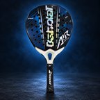 Air Viper racket on dark blue studio background