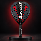 Babolat Nocta racket in a dark red studio