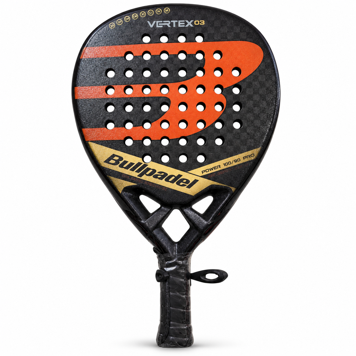 Bullpadel Vertex03 racket on white background