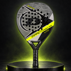 Dunlop Impact Carbon Pro LTD racket in a dark lime studio