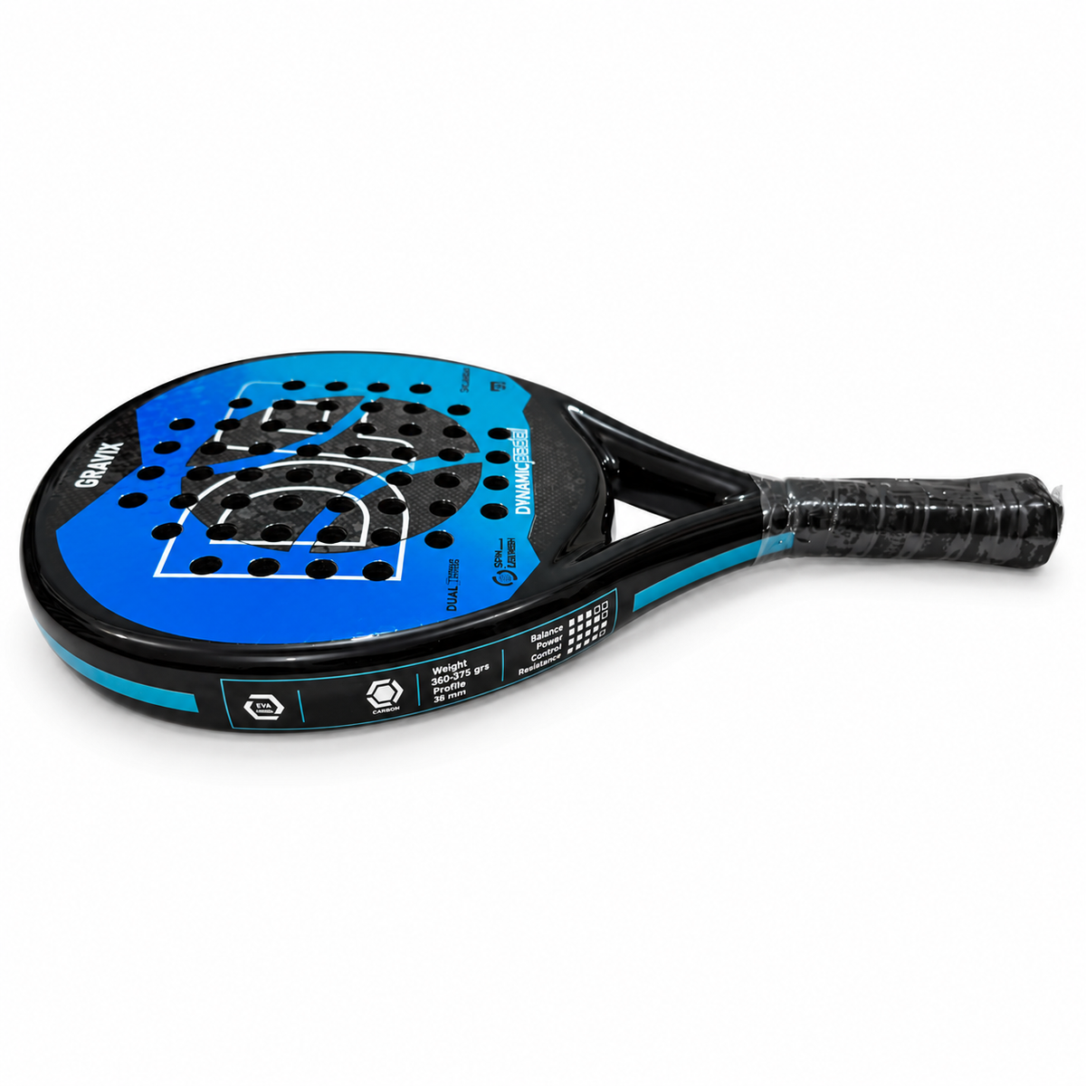Dynamic Padel Gravix racket white background view 1