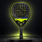 Dynamic Padel PX Force racket in a dark lime studio