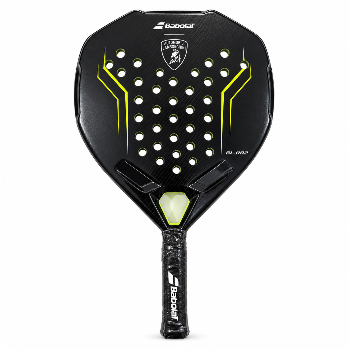 Lamborghini-style padel racket on white background
