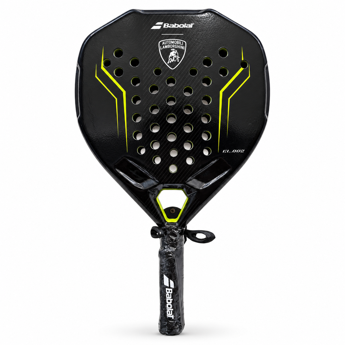 Lamborghini-style padel racket on white background